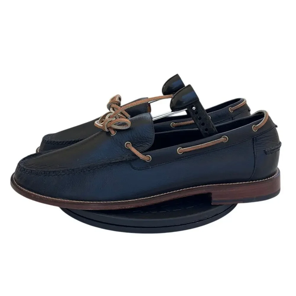 Mens Cole Haan x Todd Snyder Leather Classic Comfort Boat Shoes SZ 12M Black